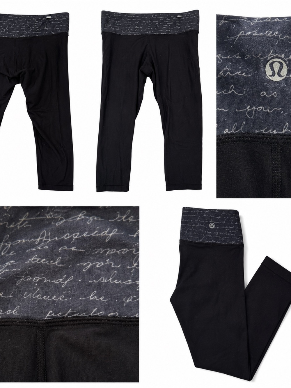 🌞 Lululemon athletica Black Capri Leggings -Reversible size 12